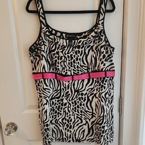 Stylish Zebra Print Women's Top with Pink Accent